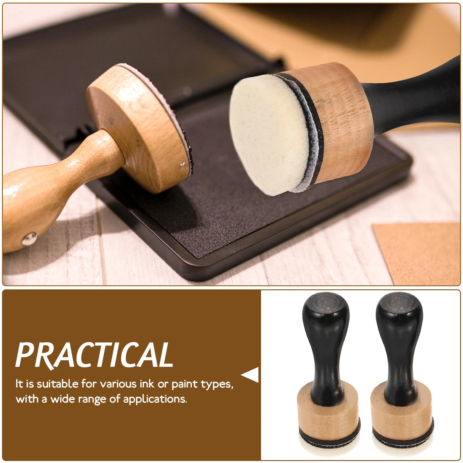 

1 set Mini Foam Pad 2 Handled Tools 14 Sponge Mats Card Making Reusable Distress Ink Blending Supplies Canvas Paint