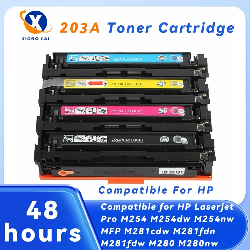 4Colors 203A/CF540A/-543A Compatible Toner Cartridge for HP Color LaserJet Pro M254 M254dw 254nw MFP M281cdw 281fdn 280 280nw