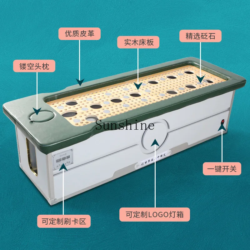Fully automatic intelligent open flame smokeless moxibustion bed, special multi-functional physiotherapy bed for beauty salons
