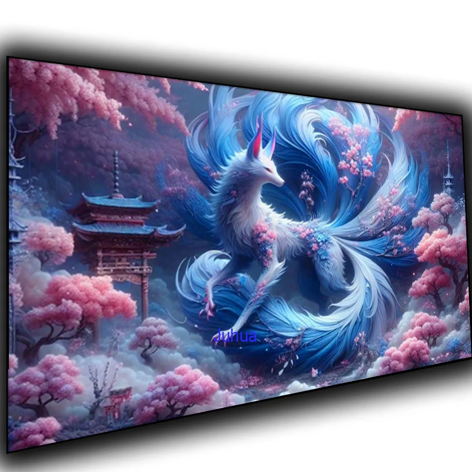 

Mythical creatures fantasy 9-tailed fox DIY Diamond Painting Full Diamond Mosaic Embroidery Cross Stitch Kits For Home Decor