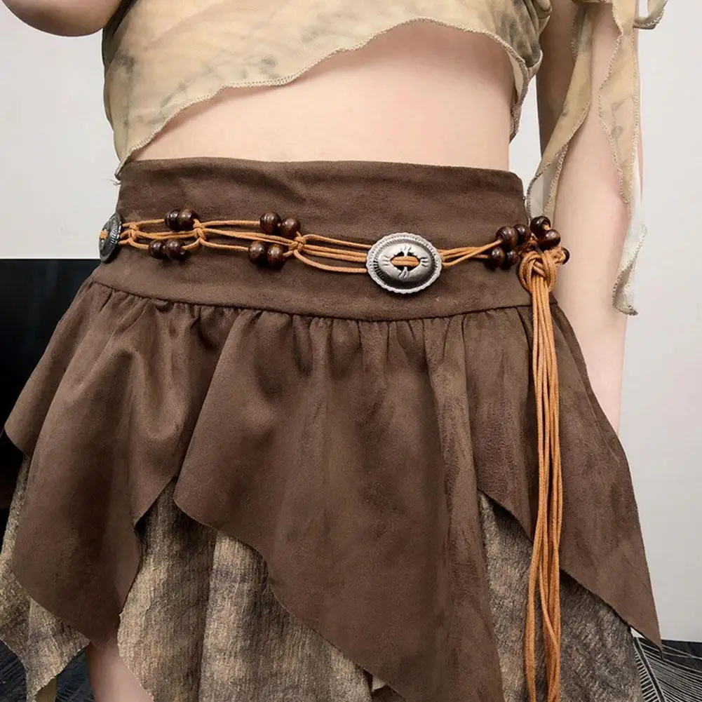 

Bohemian Retro Belt Woven Folk Art Waist Rope Female Korean Version Of A Hundred Tie-In Skirt Belt Waist Chain
