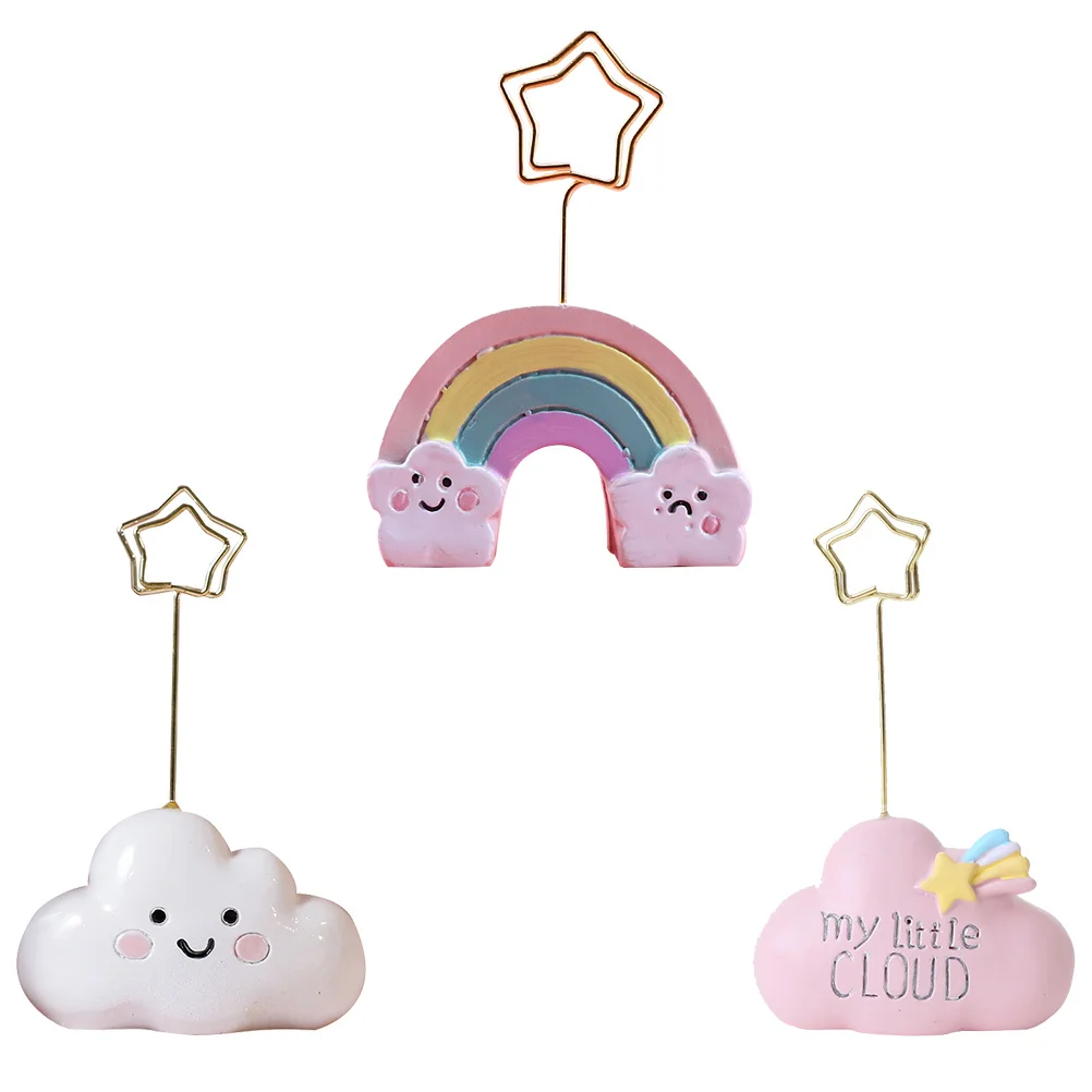 

3Pcs Creative Cloud-Shaped Message Holder Reusable Cartoon Desktop Organizer for Party Decoration Christmas Home Office Supplies