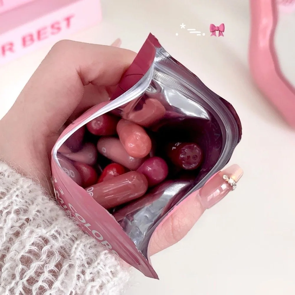 12pcs New Matte Finish Capsule Lipstick Set Long Lasting Non-Sticky Texture Lipstick 12 Colors Mini Lip Balm Daily Makeup