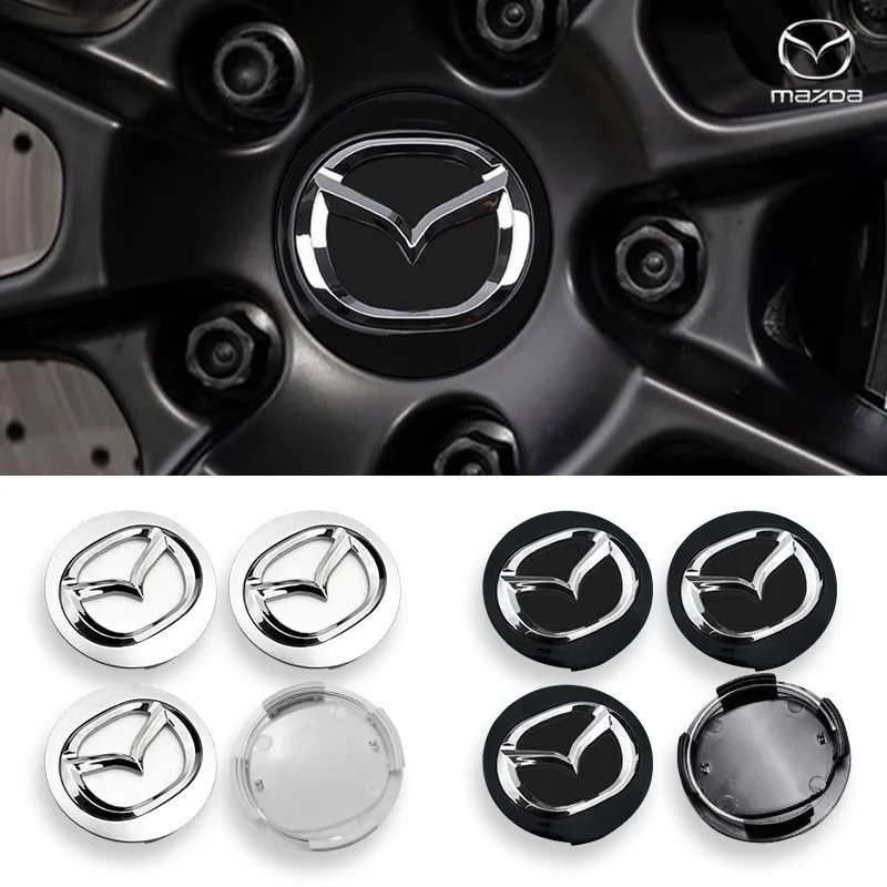 4Pcs Wheel Hub Center Cover CX-3 CX-4 CX-5 CX7 CX8 Long Leg 18MM 56MM ID53MM New models For Mazda Atenza Axela Gray Black