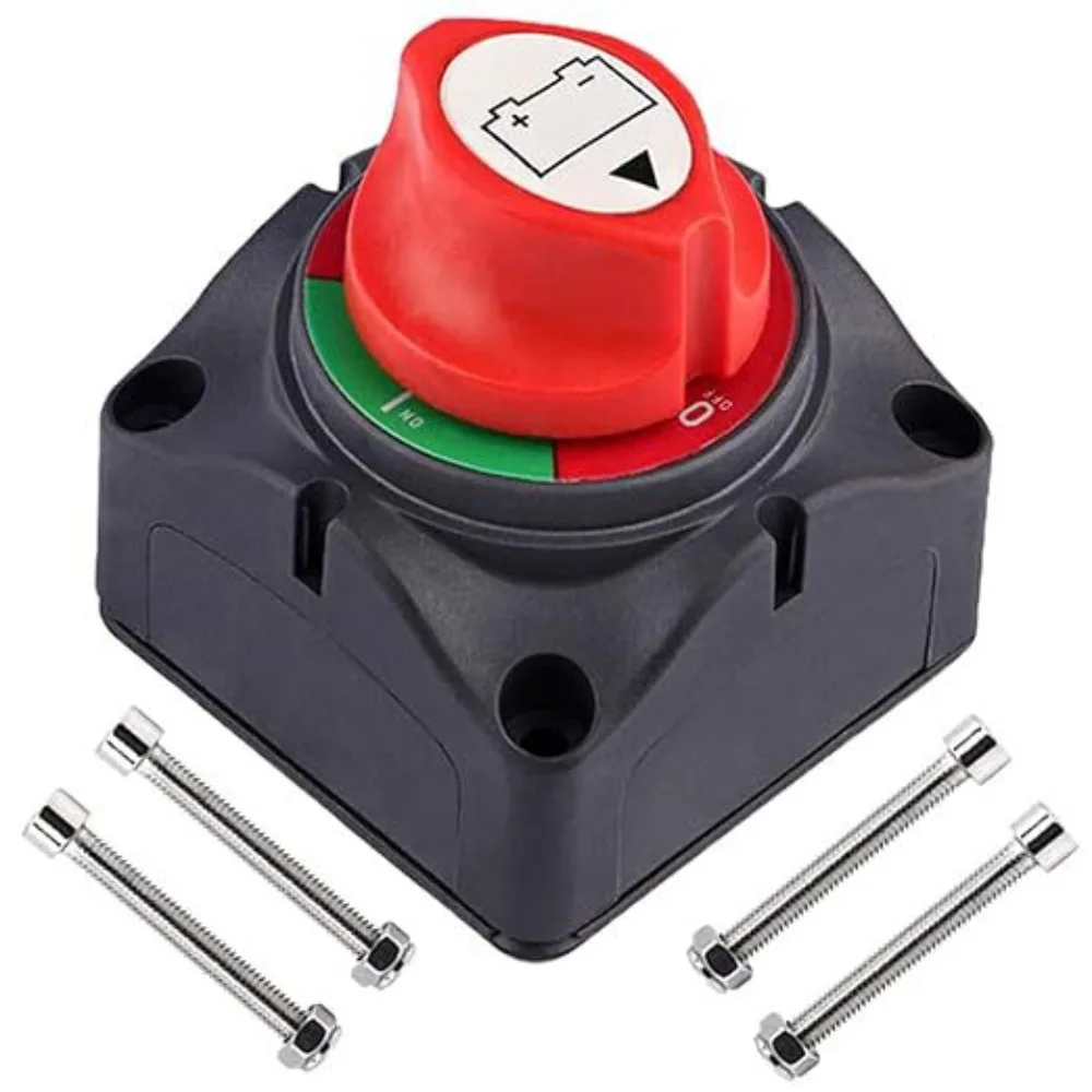 2 Position Battery Disconnect Switch 2 Pin Knob Switch Battery Isolator Switch Second Gear Anti-Leakage Protection