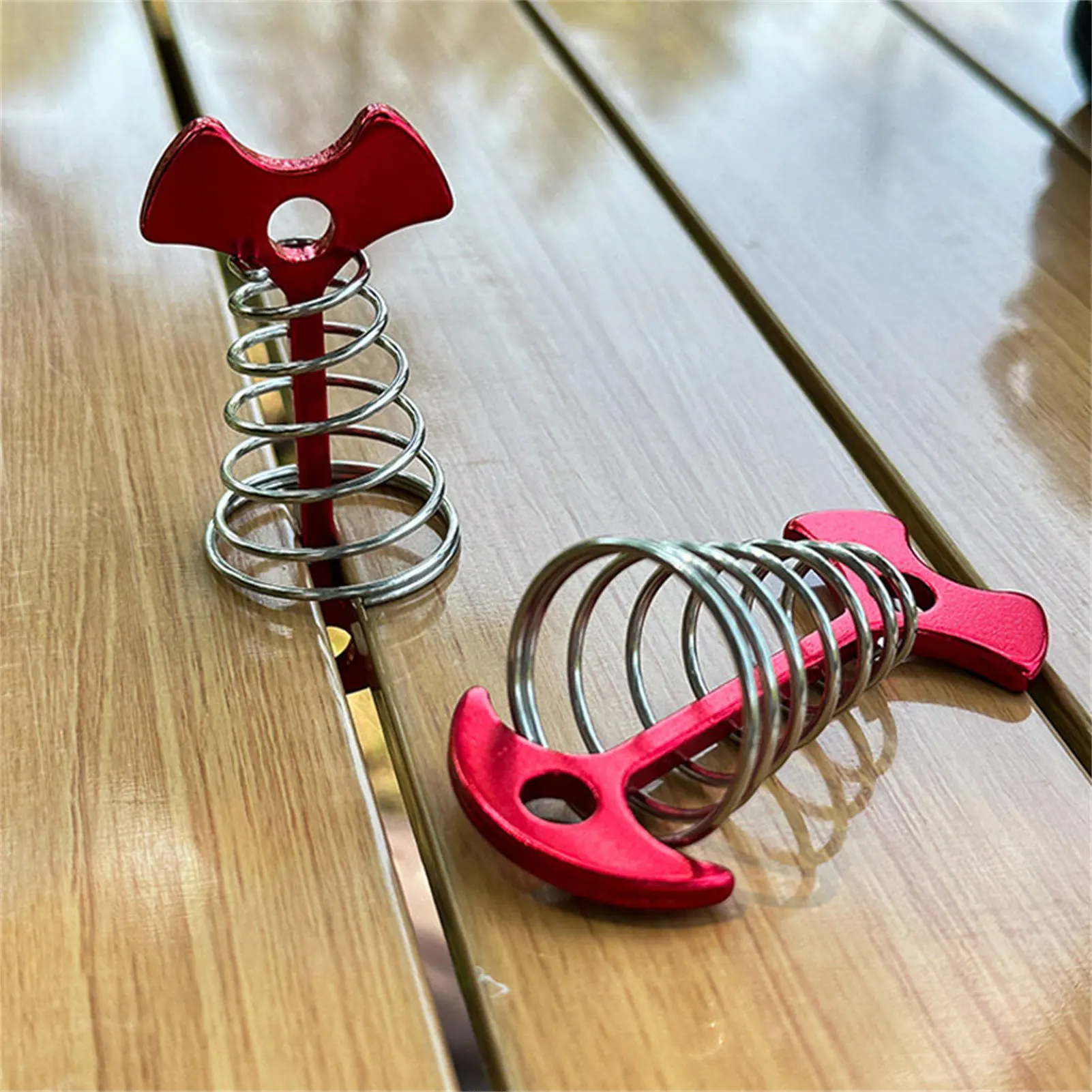 

8pcs Adjustable Plank Floor Spring Fishbone Anchor Tent Pegs Buckle Outdoor Awning Deck Stakes Fixed Nails Camping Tent Hooks