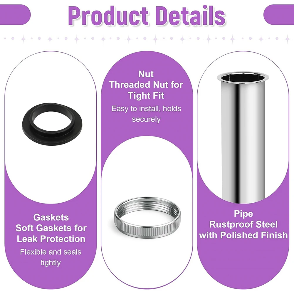 الفولاذ المقاوم للصدأ الغمر الأنابيب 29.5 سنتيمتر ل سيفون تمديد الأنابيب استنزاف أنبوب قابل للتعديل رائحة فخ زجاجة سيفون 1 1/4 بوصة X 32 مللي متر