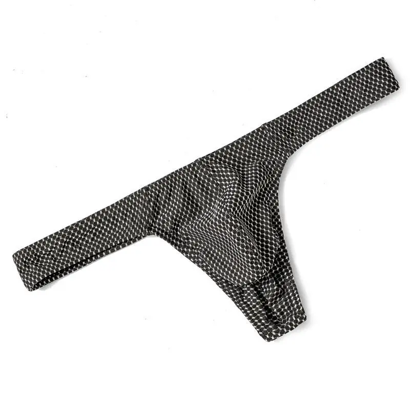

Men's Thong Ice Silk T-Back Panties Sexy U Bulge Pouch G-string Tanga Hombre Low-rise Breathable Underwear Man Erotic Underpants