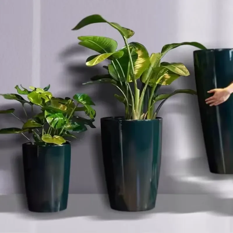 for Large Plastic Flower Pots Cylinder Luxury Style Vertical PP Garden Planter Big Flower Pots for Plants