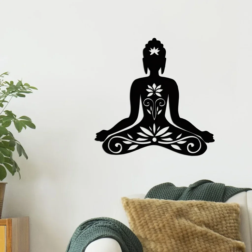 Hello Young  Buddhism Theme Home Decor Wall Art Decorations Indoor Livingroom Black Classic Room Decor Metal Wall Hanging Decora