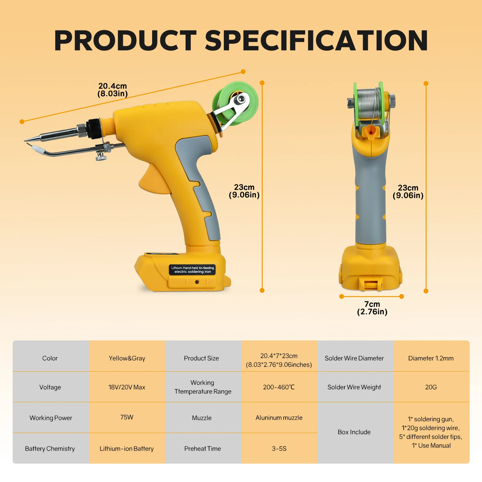 75W Cordless Soldering Iron Kit for Dewalt 18-20V Li-ion Battery Fast Welding Tools With Digital Display Electric Solder Gun