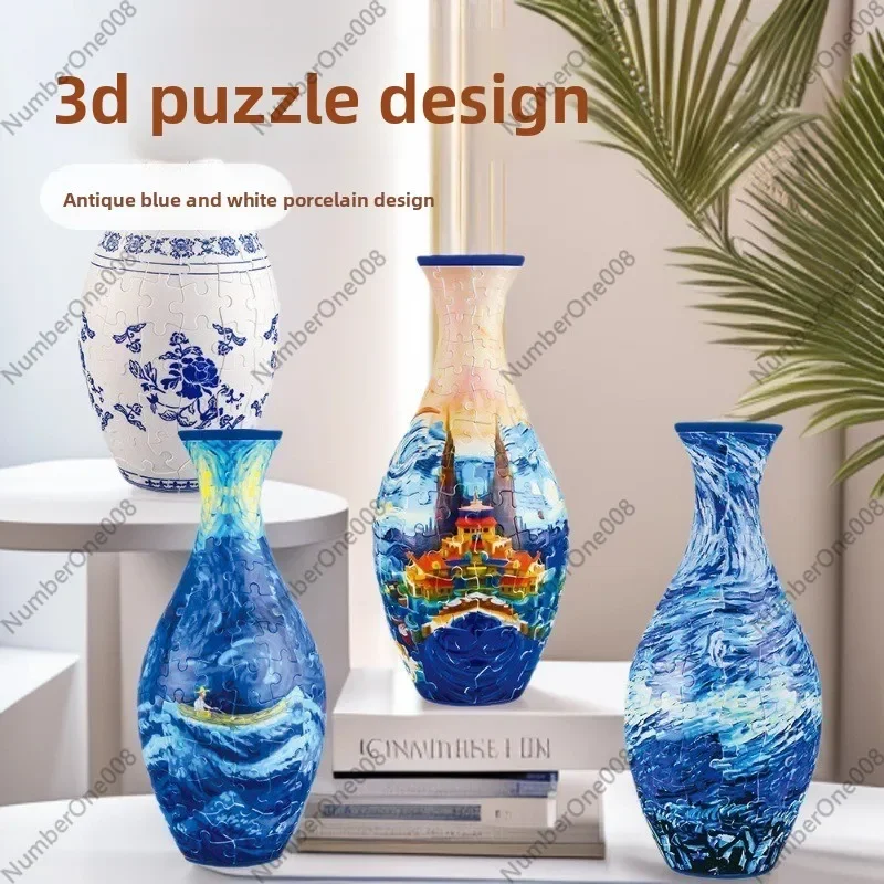 3D Puzzle Vase Brain Teaser Toy Decoration for Living Room Flower Arrangement Creative Home Decor Gift