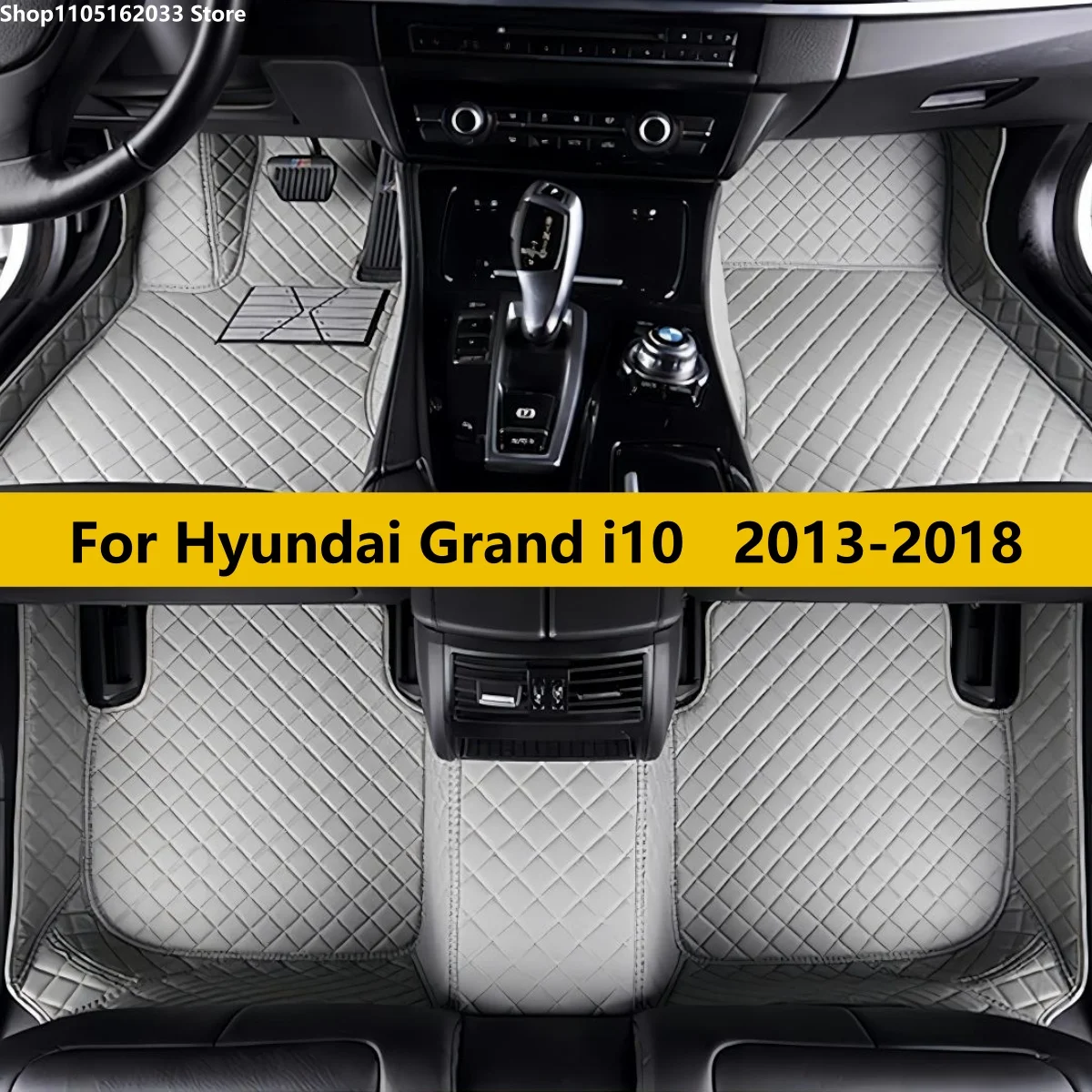 

5-seater Car Floor Mats Fit For Hyundai Grand i10 2013 2014 2015 2016 2017 2018 Front Rear Row Full Set Car Floor Mats