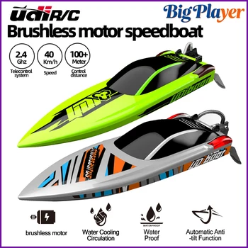 UDiRC UDI018 40KM/H Szybka Łódź RC z Silnikiem Bezszczotkowym 2.4GHz Wodoodporna Zdalnie Sterowana Motorówka Zabawka Wodna do Basenu i Jeziora Prezent