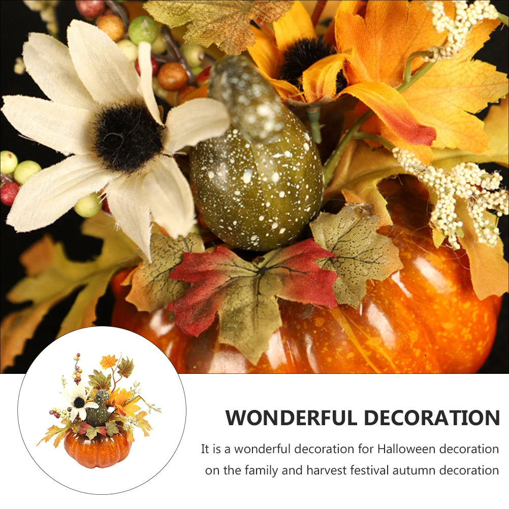 

Halloween Pumpkin Maple Leaf Ornament Desktop Decor Party Photo Prop Harvest Festival Decoration Simulation Froth Pumpkin