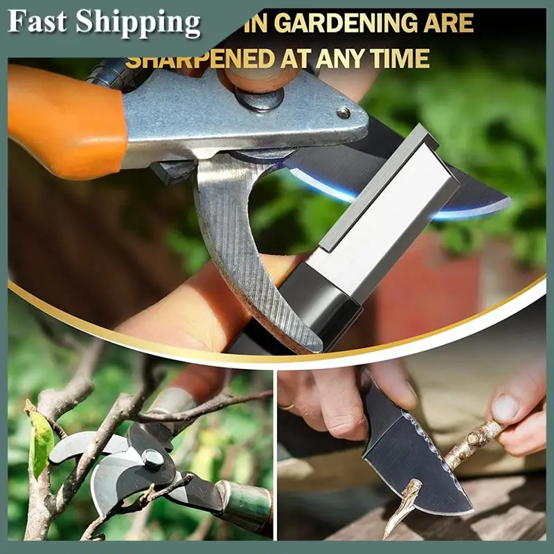 -MEOF Garden Tool Shears Sharpener Pocket Sharpen Garden Tool Shears Sharpener For Pruners Garden Shears Scissors