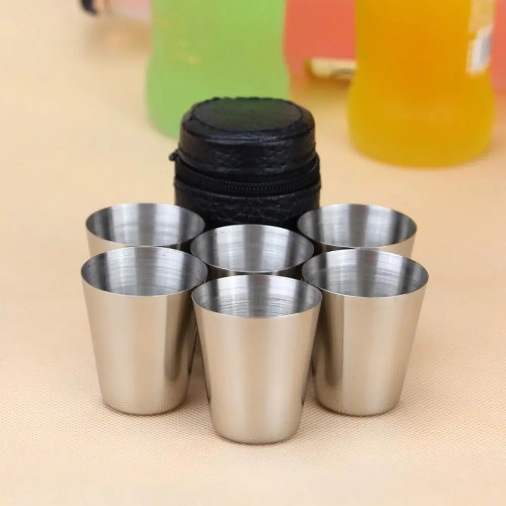 Mini Stainless Steel Wine Drinking Shot Glasses High Quality Corrosion Resistant Stainless Steel Mug Portable Outdoor Travel Cup