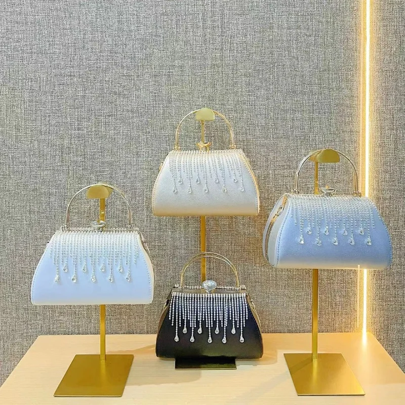 Novo high-end diamante cravejado de ombro único crossbody jantar saco borla bolsa de ombro único bolsa feminina festa cheongsam saco