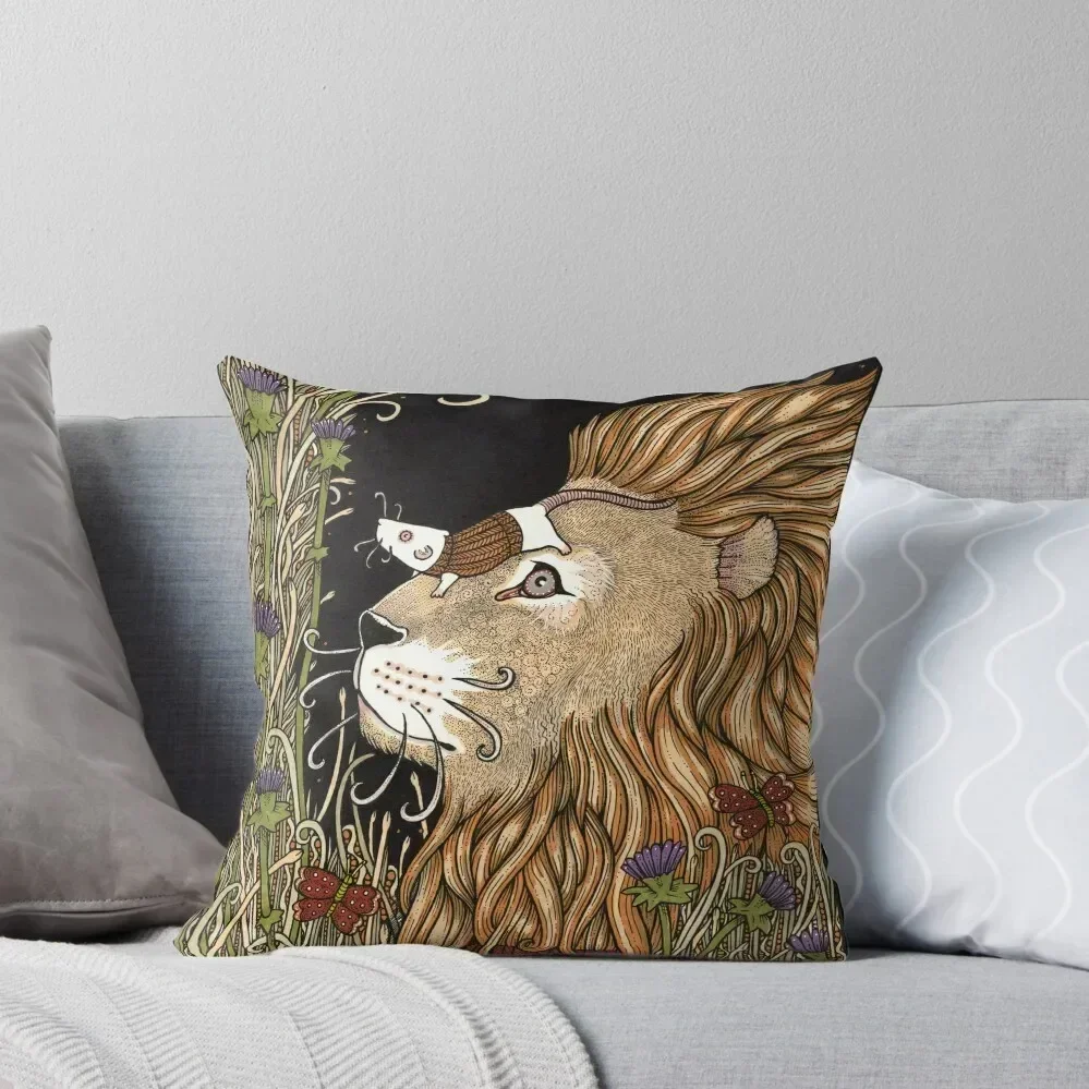 

The Lion and the Mouse Throw Pillow pillows decor home Couch Pillows Christmas Pillow Covers pillow