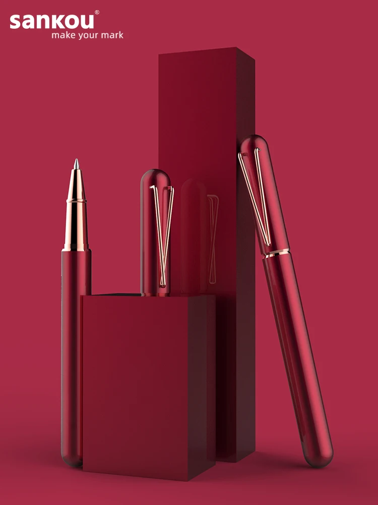 Signature Pen For Women High-end Exquisite Portable V-clip Metal Signature Pen Black Refill Gel Pen
