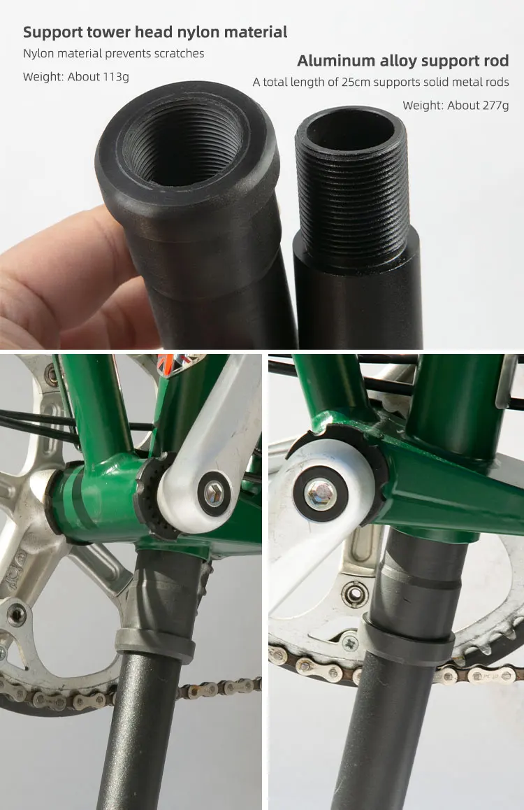 AXI Klappbarer Fahrrad-Parkständer, glatt, für Brompton Pline Cline Debugging Dahon P8, Aluminiumlegierung, CNC-Basis – Detail 7