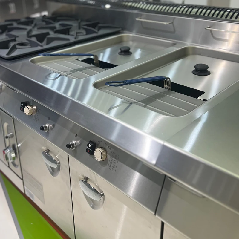 Heavy-Duty Stainless Steel 50L Gas Style Dual Tank Commercial Deep Fryers with Cabinet for Meat, Seafood, Chips, Donuts