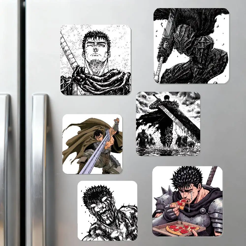 Autocollants carrés aimantés pour réfrigérateur Anime B-Berserk-S - Peuvent être utilisés pour personnaliser la décoration de la maison et sont des cadeaux idéaux.