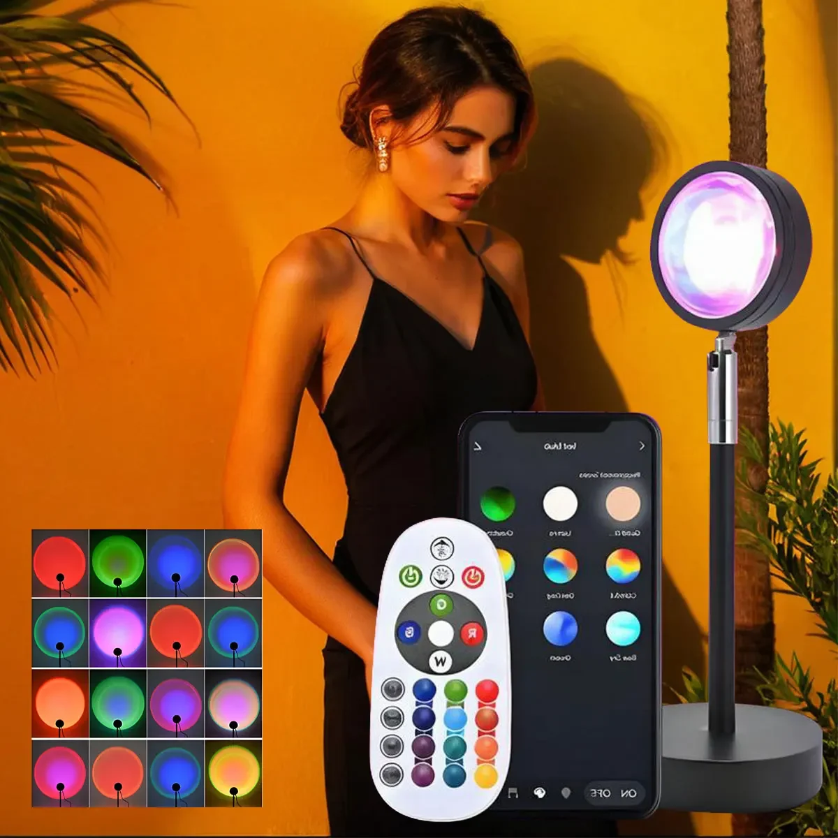 

Умная лампа заката, ночник, проектор заката, приложение Smart Life, удаленное светодиодное освещение, украшение комнаты, фотография, подарок на день рождения, вышивка