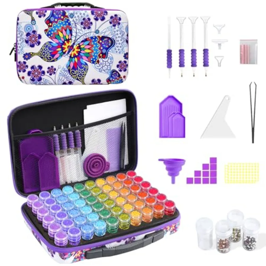 

Diamond Painting Storage Case60 Slots Diamond Art Kits with Accessories for Craft Jewelry Beads Organizer Boxes