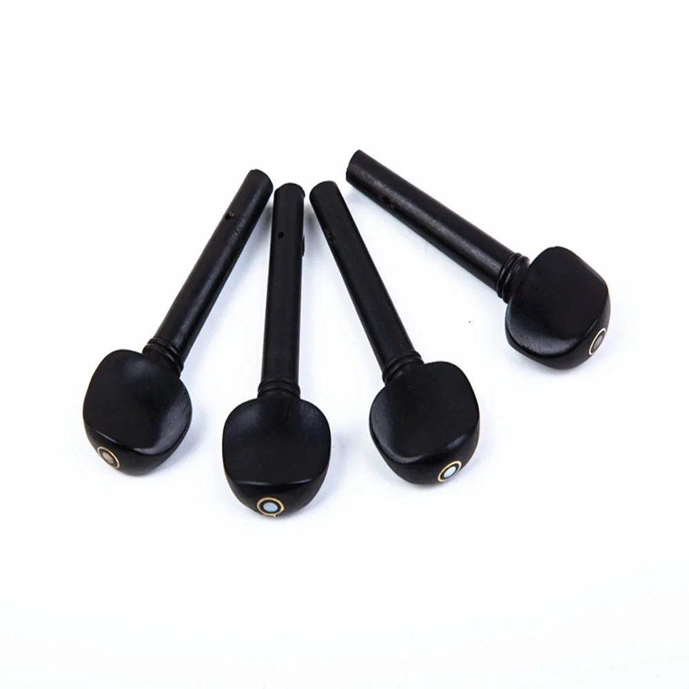 8PCS Solid Wood Violin Tuning Pegs Ebony Material Predrilled Holes Violin Replacement Pegs Musical Instrument Pegs