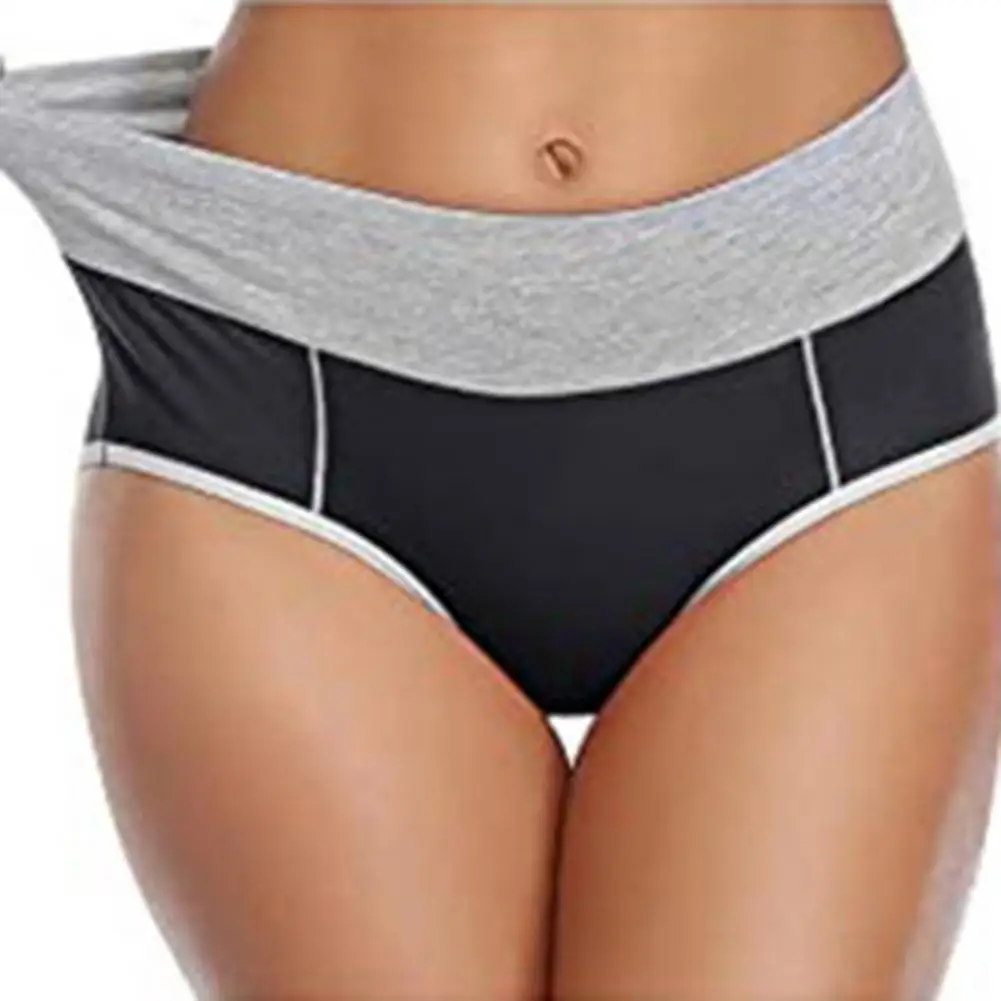 Stretch Fabric Covered Waistband Underwear Women Breathable Briefs High Waist Women\'s Breathable Briefs Thicken for Comfortable