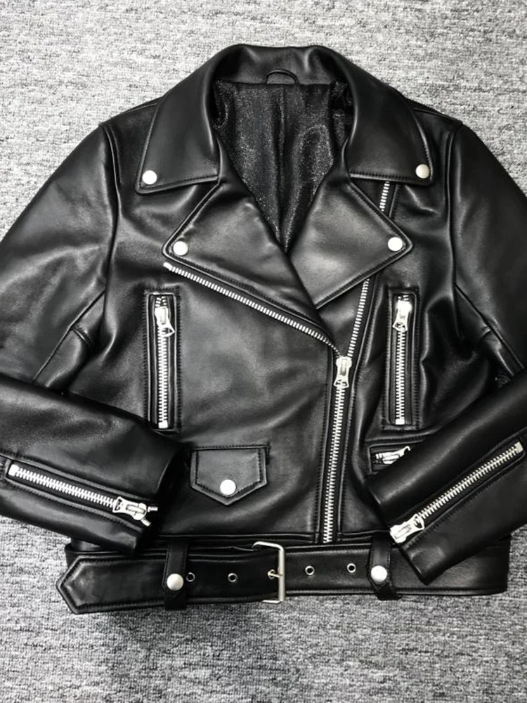 Fitaylor Autumn Women Faux PU Leather Jacket Casual Lapel Long-sleeve Zipper Outwear Female Motorcycle Streetwear Coat