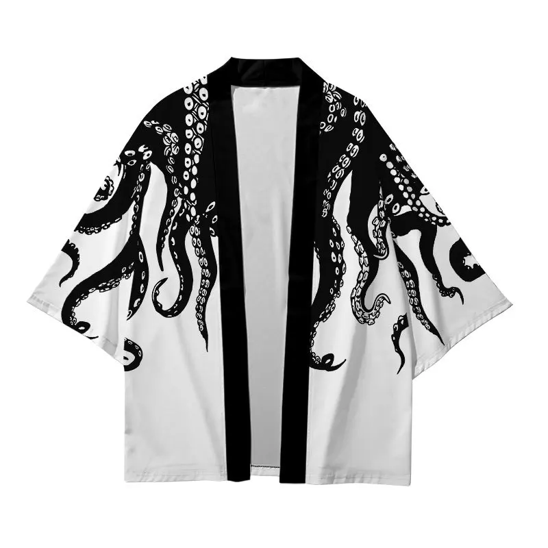 

Japanese Style Printed Kimono Beach Shorts Hip Hop Cardigan Coats Harajuku Men Women Casual Loose Tops Streetwear Shirts