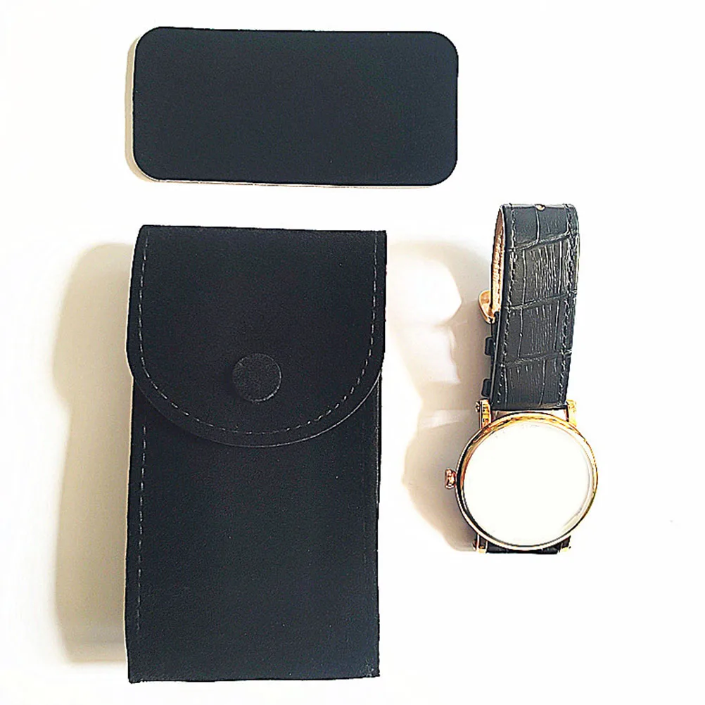 

2pcs Convenient Flannel Watch Pouch Portable Storage Bag for Watches and Bracelets Accessories