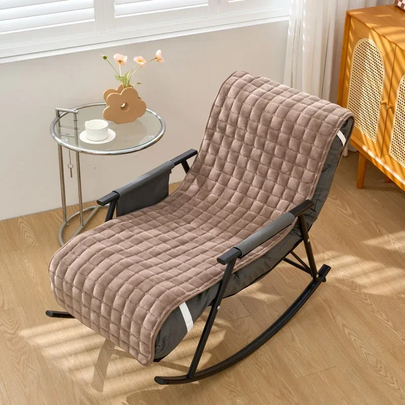 yesAutumn and Winter Fleece Thickened Flannel Recliner Cushion Household Rocking Chair Backrest Office Thermal Seat Cushion