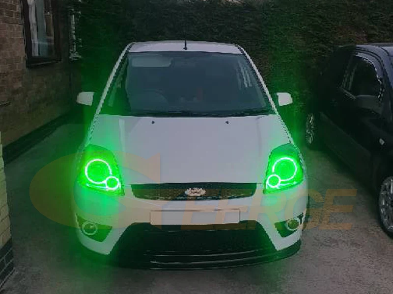 For Ford Fiesta Facelift Mk6.5 2005 2006 2007 2008 BT App RF Remote Control Multi-Color Ultra Bright RGB LED Angel Eyes Kit