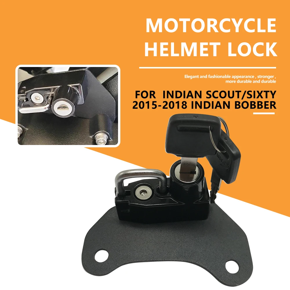 

Motorcycle Accessories For Indian Scout Light Cavalry 15-21 Bobber 2016-2021 New Motorcycle Anti-theft Helmet Lock With 2 Key