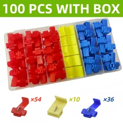 30pcs Wire and Cable Connectors Scotch Lock Quick Splice Snap Wire Connectors Crimp Non-destructive No Broken Wire AWG22-18