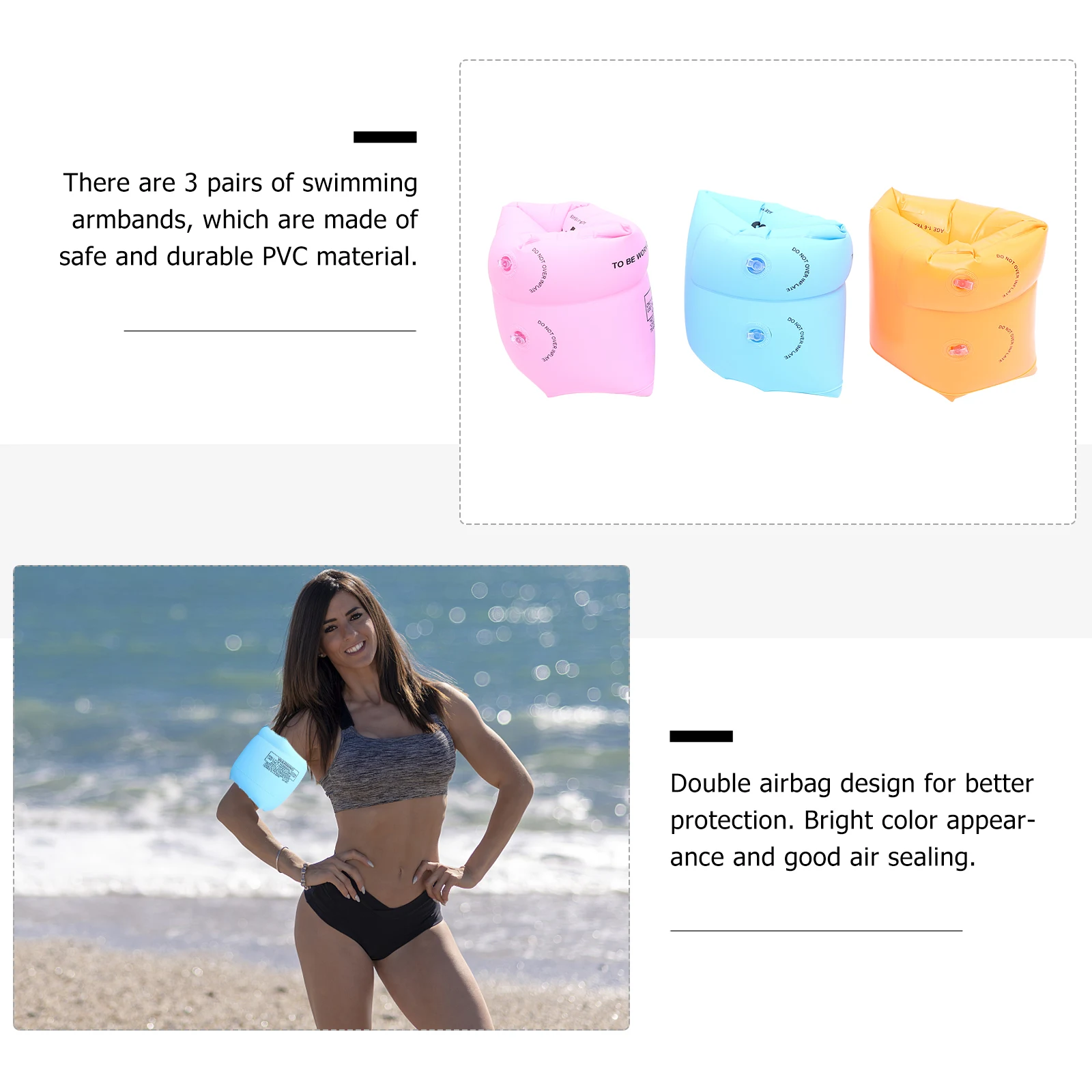 

Inflatable Arm Bands Swim Ring Swimming Armbands for Adults Girl Pvc Rings Toddler