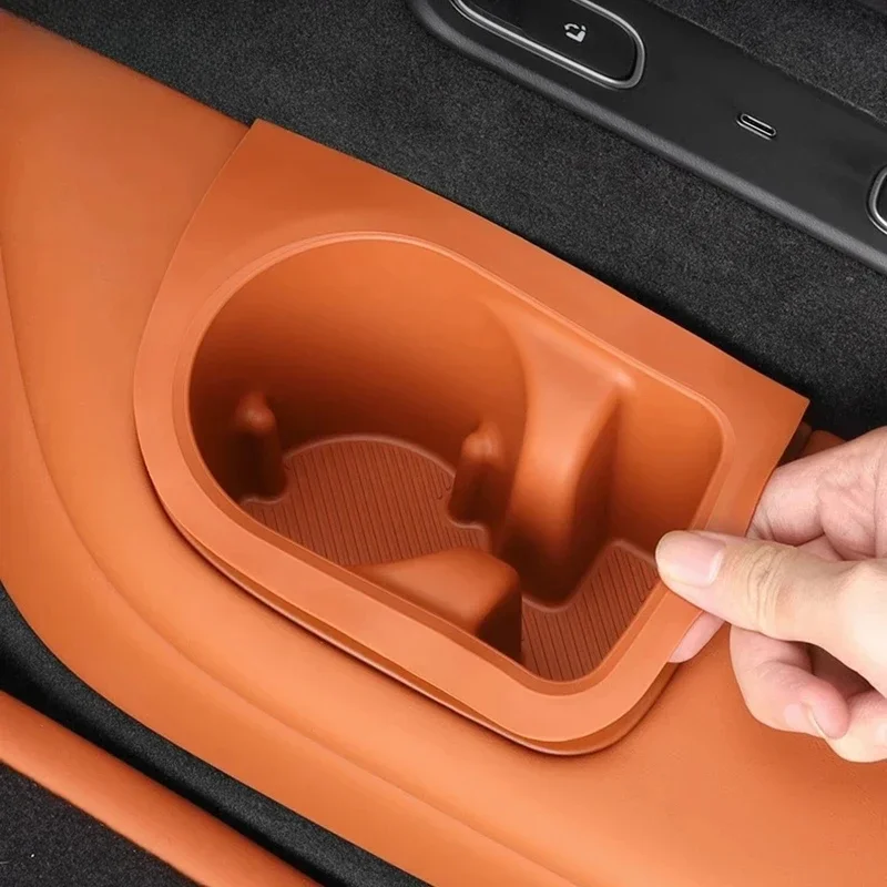 For Lixiang L8 L9 2023 2022 Car Styling Third Cup Mat Silicone Rear Storage Door Slot Water Cup Cusion Auto Accessories