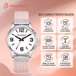 Hearkent Français Montre Parlante Pour Aveugle Femme Montre-Bracelet Parler En Français Pour Les Seniors Montres Talking Watches