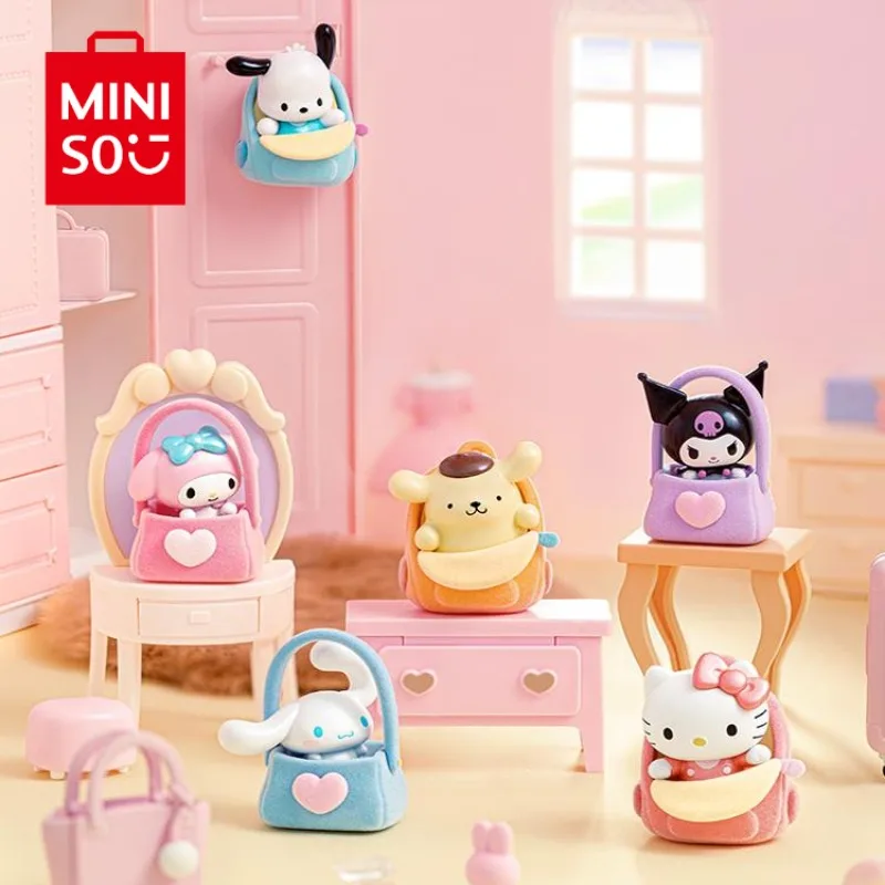 

MINISO подлинные персонажи Sanrio мультфильм милый Hello Kitty мини сумка для слепых симпатичная Kuromi DIY фигурка женский подарок