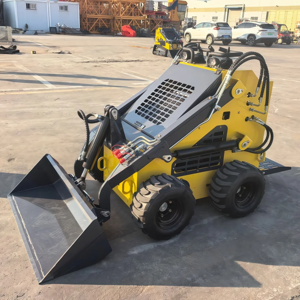 Free Shipping Mini Wheel Skid Steer Loader Euro 5 Kubota Engine Forest Mulcher House Small Mini  Skid Steer Loader