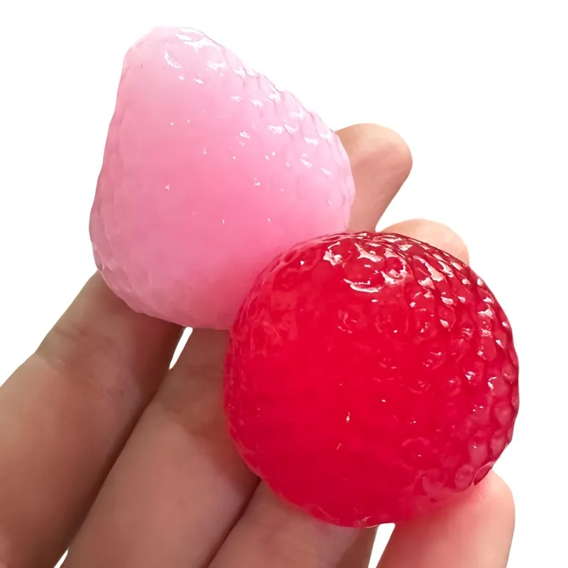 Squishy Aardbei Fidget Speelgoed Super Zacht Transparant Fruit Knijpspeeltje Slow Rise Zintuiglijk Anti-stress Speelgoed voor Volwassen Kerstcadeau