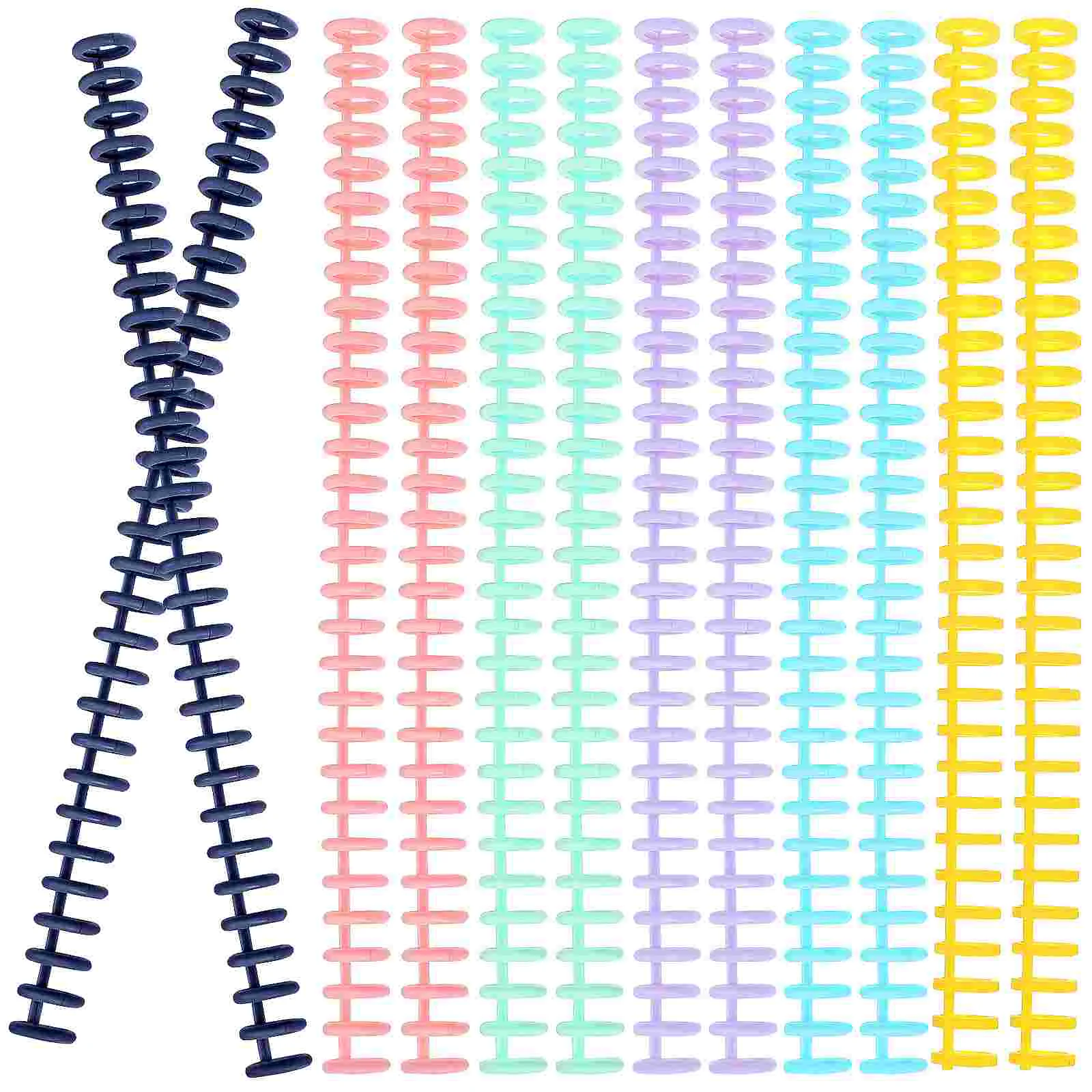 12Pcs Binding Ring Loose Leaf Comb Spines Card Binder Strips Binding Spines DIY Notebook Plastic Inserts Loose Leaf Accessories