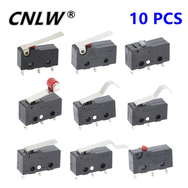 10 PCS Mikroprzełącznik 2/3Pin NO/NC Mini wyłącznik krańcowy 5A 250VAC KW11-3Z Dźwignia łuku rolkowego Snap Action Push Mikroprzełączniki