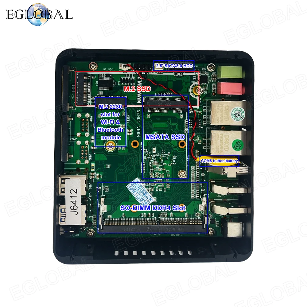 EGLOBAL Intel Mini PC, Intel 12th Gen, N100, 8G DDR4 RAM, 512G SSD, Mini Computador, Windows 11, 2 * HDMI + DP, Três Display, Dual LAN, Dual COM