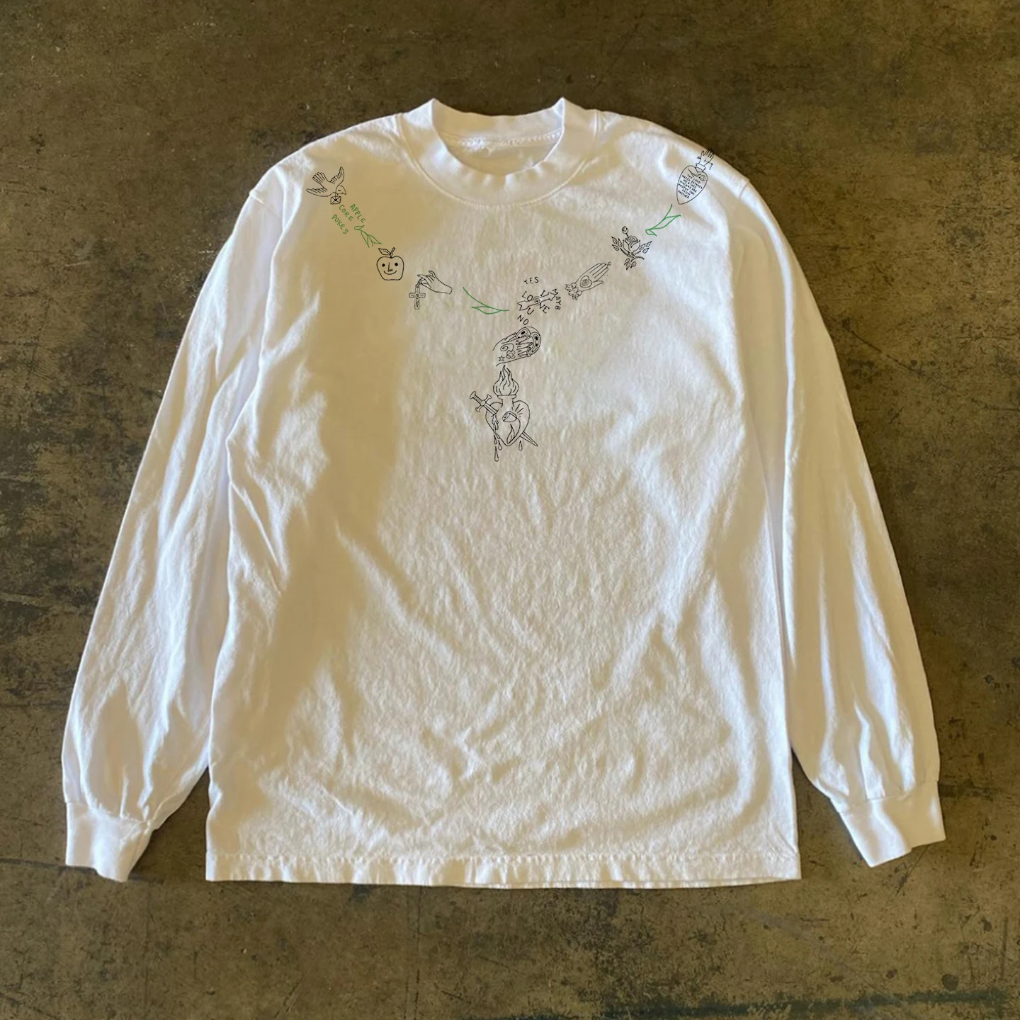 Heavyweight 310g Pure Cotton Long Sleeve American Retro Street Style T-Shirt Unisex Youth Fashion Drawstring Regular Fit T-Shirt