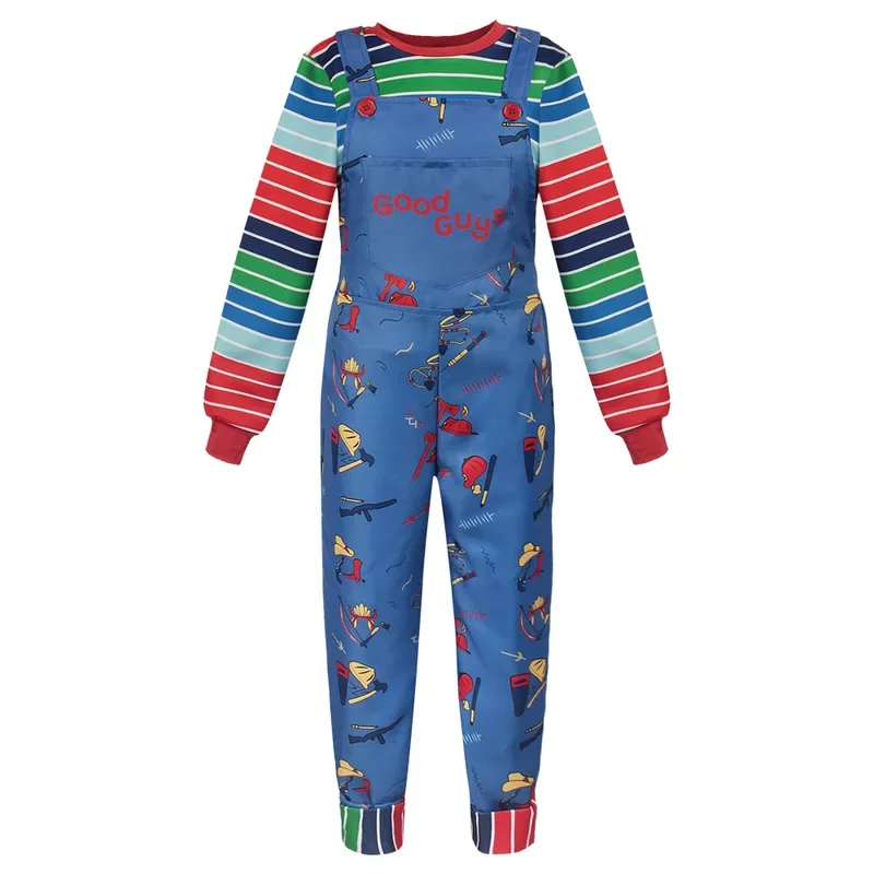 

Fc6movie kids Chucky cosplay child adult cosplay costume uniform top rompers tattoo sticker Halloween costume for K @ fc8!