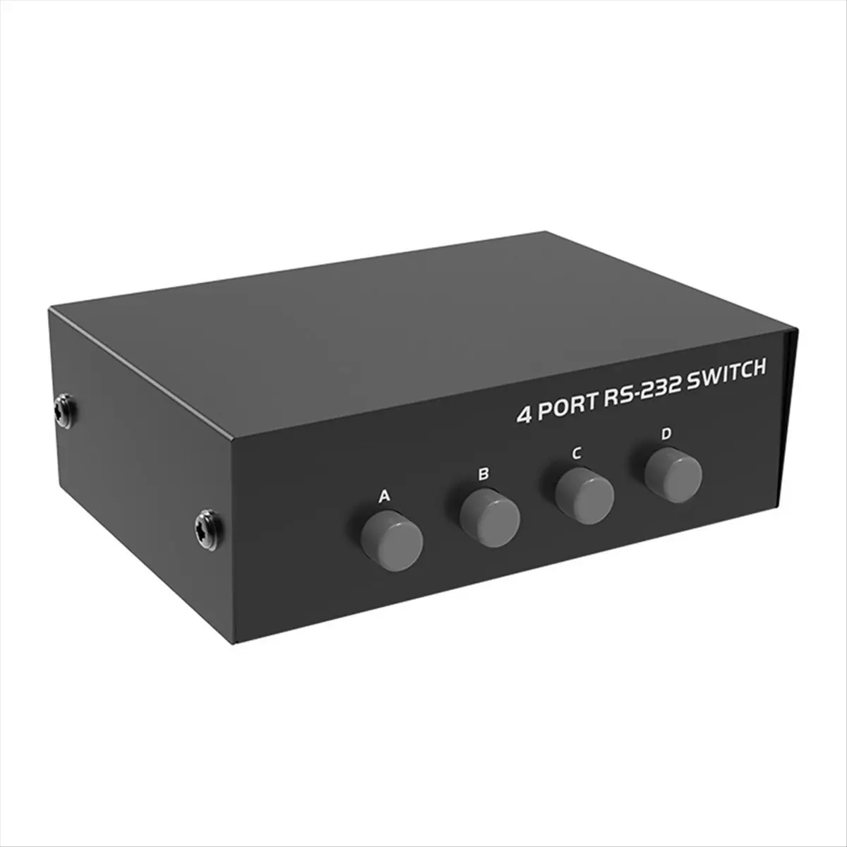 A72Z Ports RS232 Switch DB9 Pin COM Port Sharer 4 in 1 Out Serial Port Sharing Device Button Switch